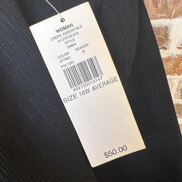 NWT Karen Scott Blazer Jacket Career Black Two-Button Pockets Women's Size 16W - Picture 6 of 11